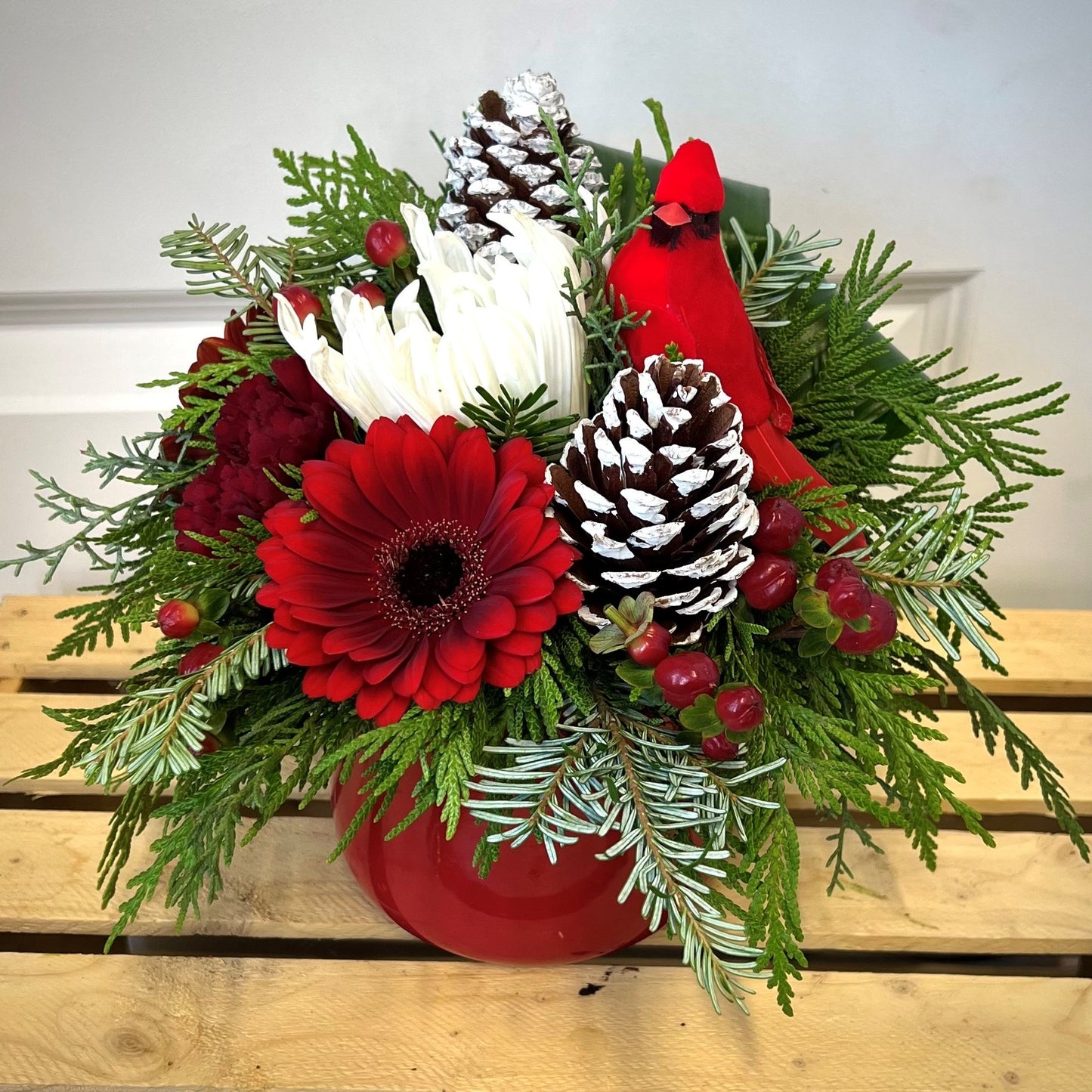 Cardinal's Festive Nest