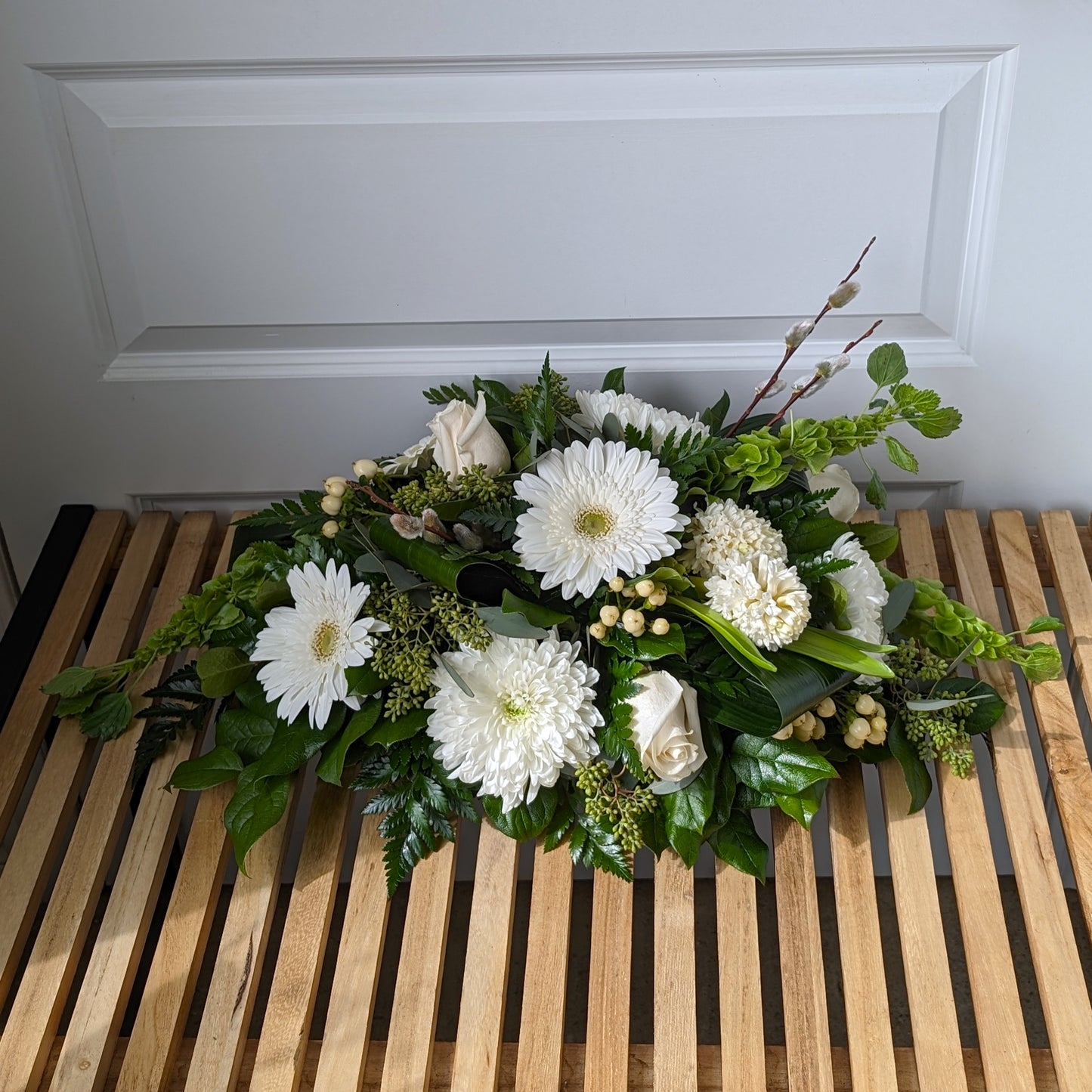 All-White Oblong Easter Table Centerpiece