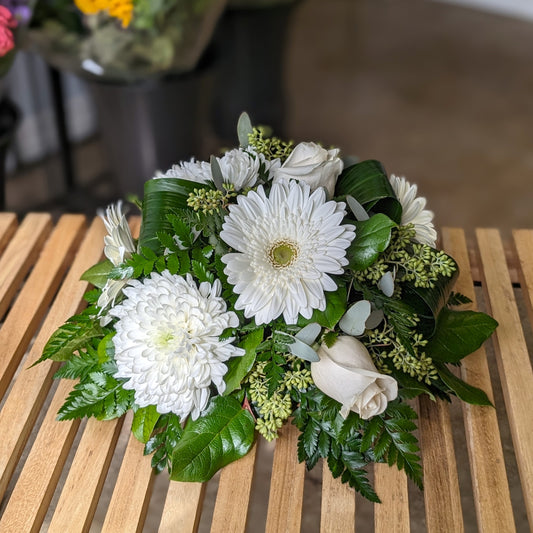 All-White Easter Round Table Centerpiece