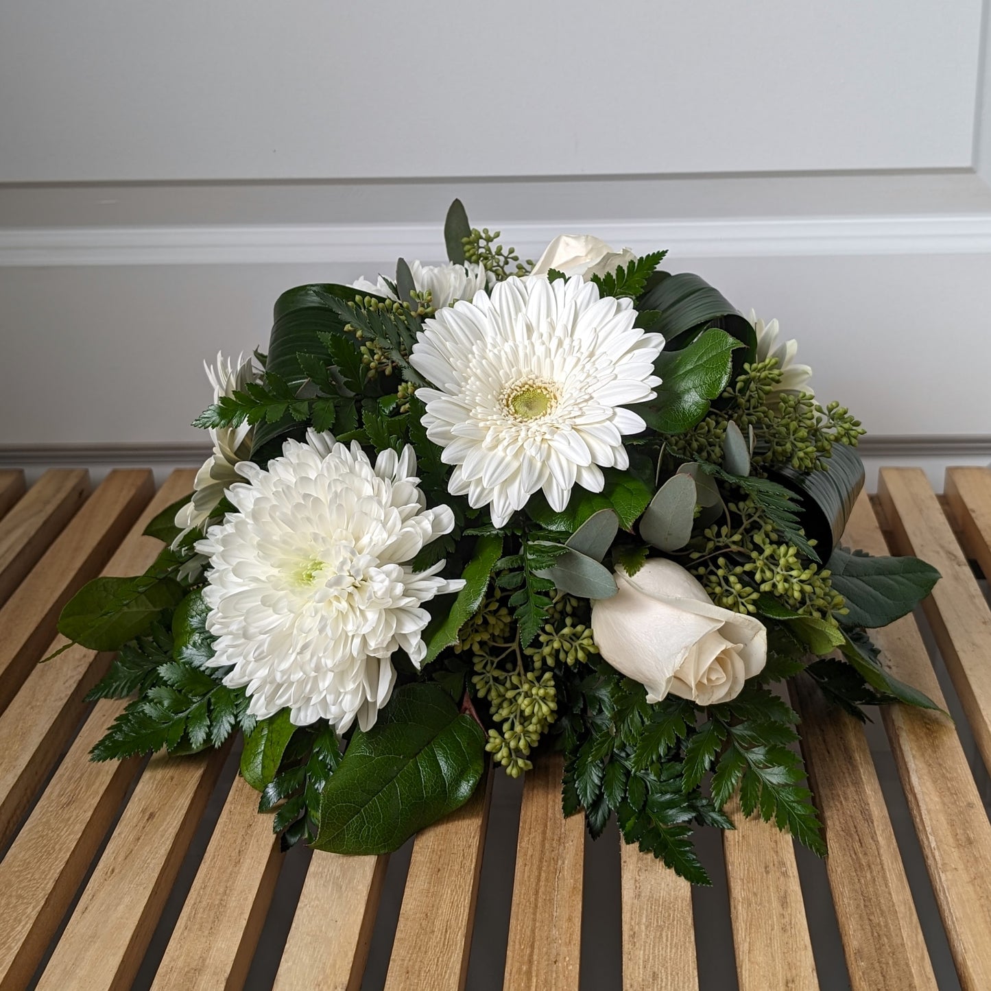 All-White Easter Round Table Centerpiece