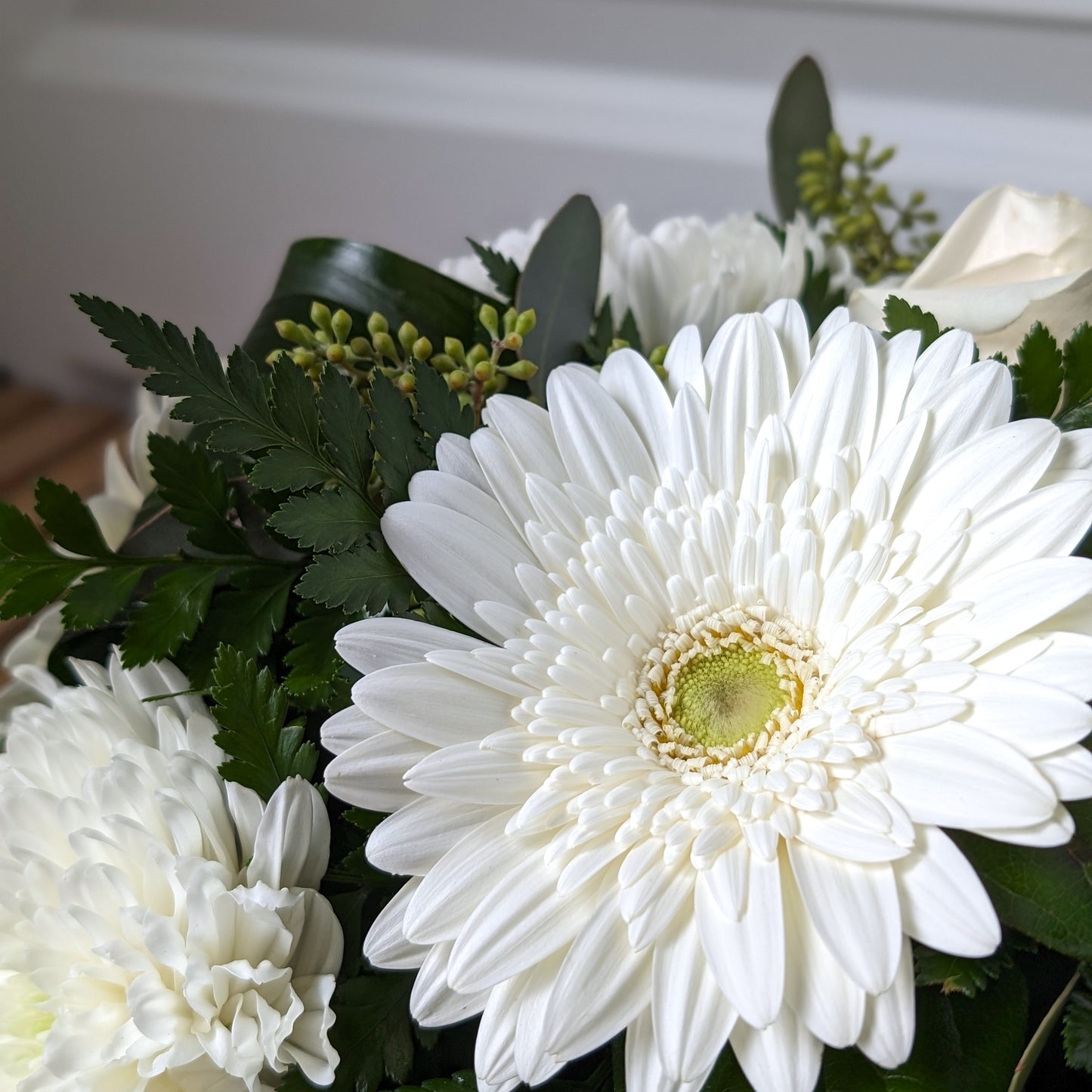 All-White Easter Round Table Centerpiece